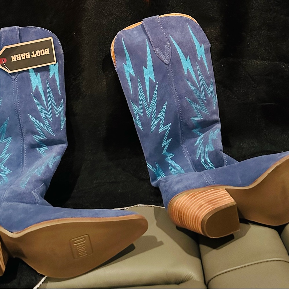 Dingo NWT Women size 9.5 Blue and Turquoise Cowboy Boots - Picture 4 of 6